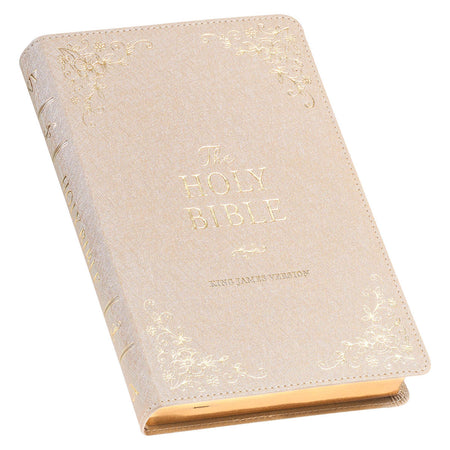 Pearlized Ivory Faux Leather King James Version Deluxe Gift Bible with Thumb Index by Christian Art Gifts, product view 2