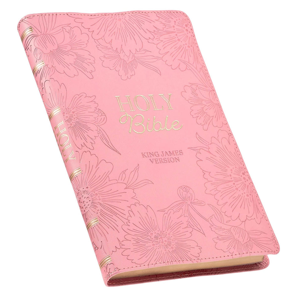 Blossom Pink Faux Leather Gift Edition King James Version Bible by Christian Art Gifts, product view 2