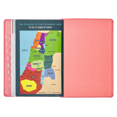 Blossom Pink Heart Faux Leather King James Version Kid's Bible by Christian Art Gifts, product view 6