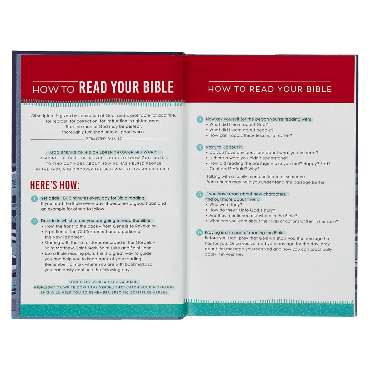 Blue Hardcover Kid's King James Version Bible by Christian Art Gifts, product view 4