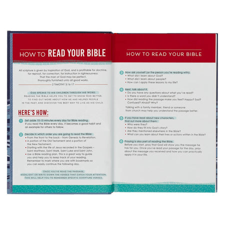 Blue Hardcover Kid's King James Version Bible by Christian Art Gifts, product view 4