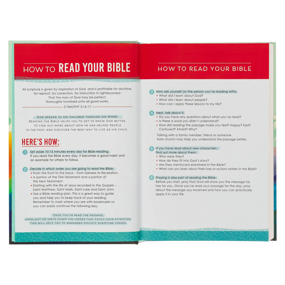 Colorful Hardcover Kid's King James Version Bible by Christian Art Gifts, product view 2