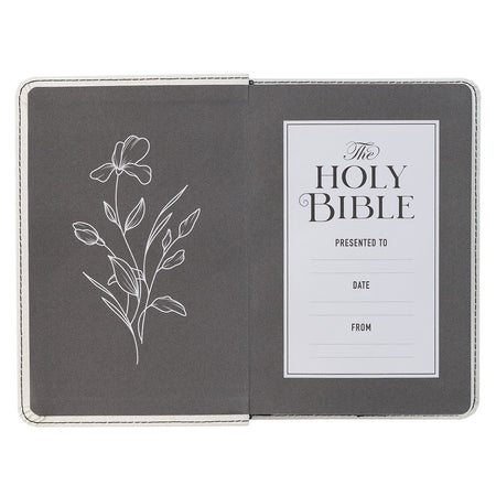 Pearlized White Large Print Compact King James Version Bible by Christian Art Gifts, product view 4
