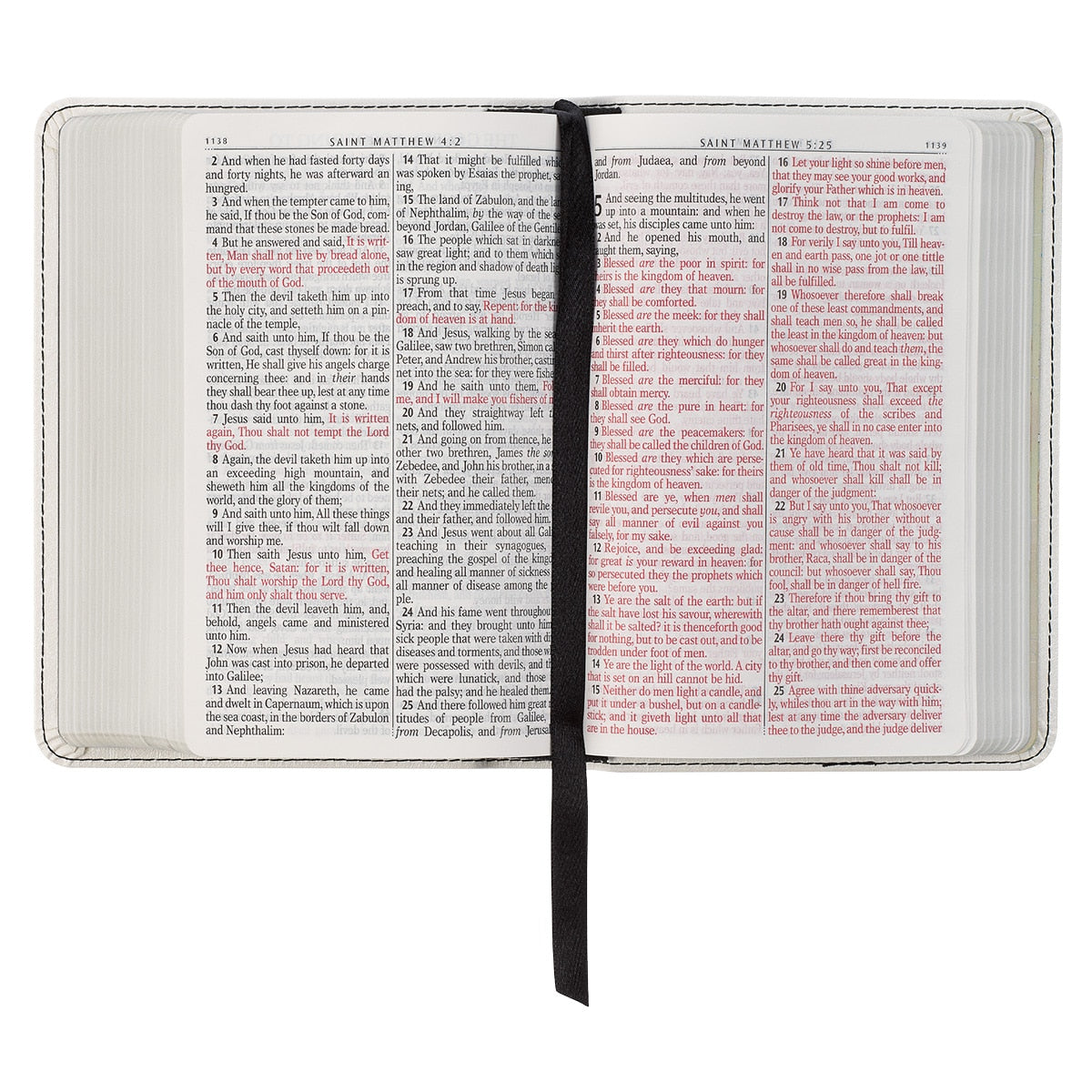 Pearlized White Large Print Compact King James Version Bible by Christian Art Gifts, product view 6