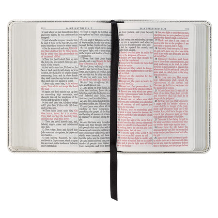 Pearlized White Large Print Compact King James Version Bible by Christian Art Gifts, product view 6