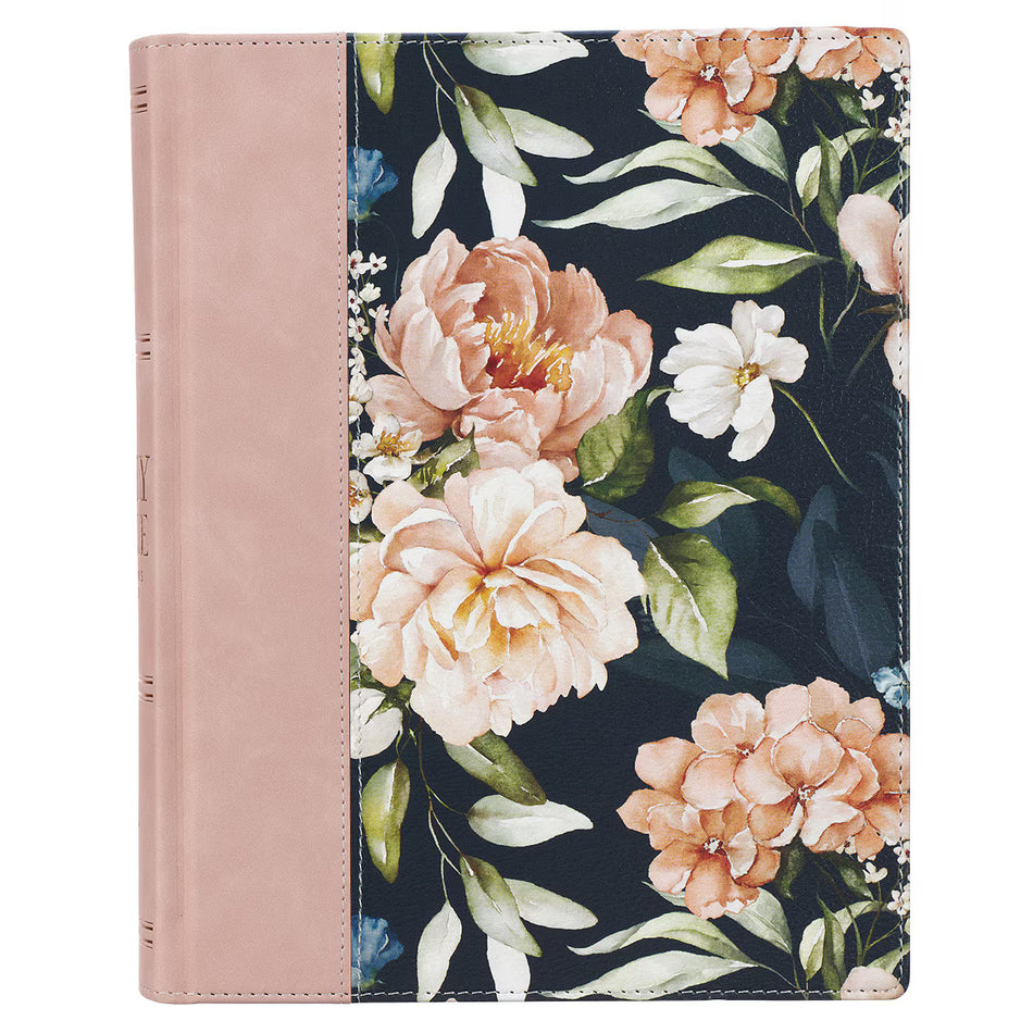 Dusty Peach Faux Leather Hardcover Large Print King James Version Note-taking Bible