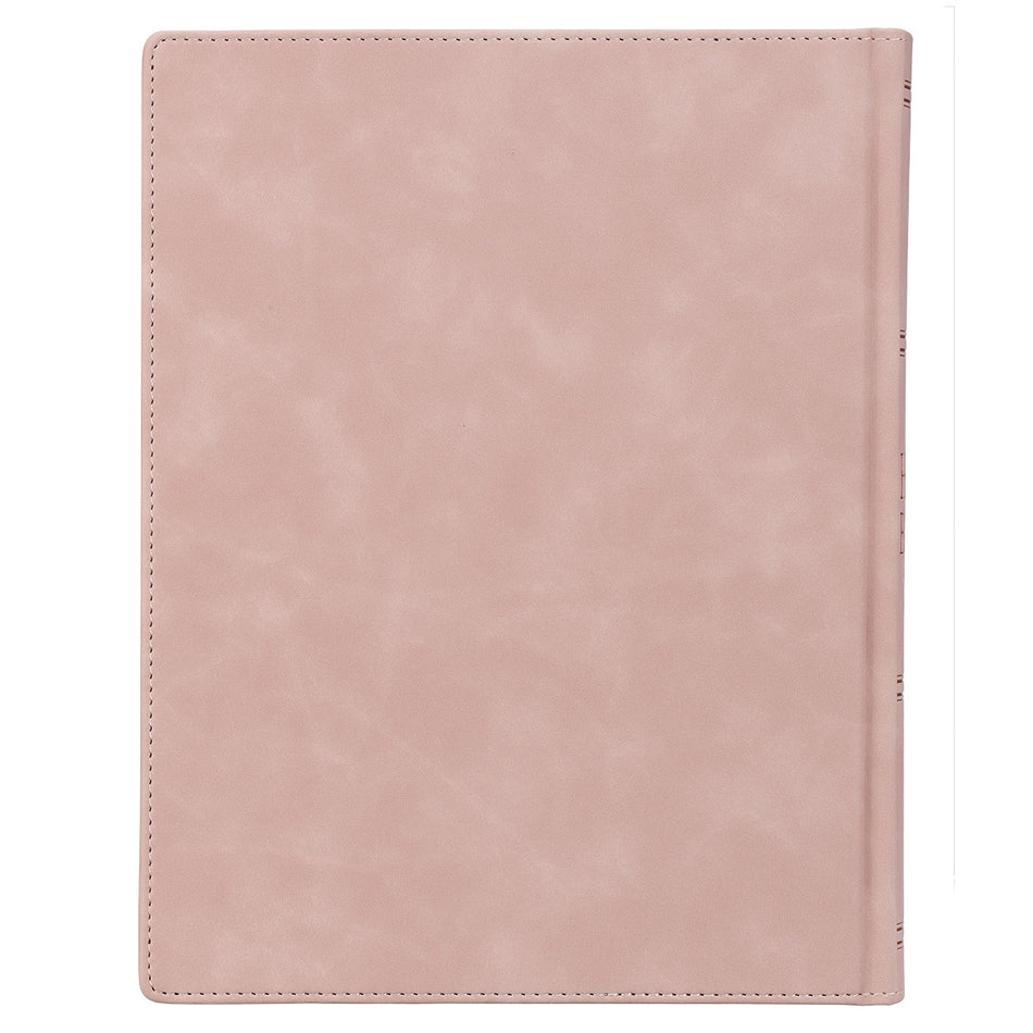 Dusty Peach Faux Leather Hardcover Large Print King James Version Note-taking Bible by Christian Art Gifts, product view 2