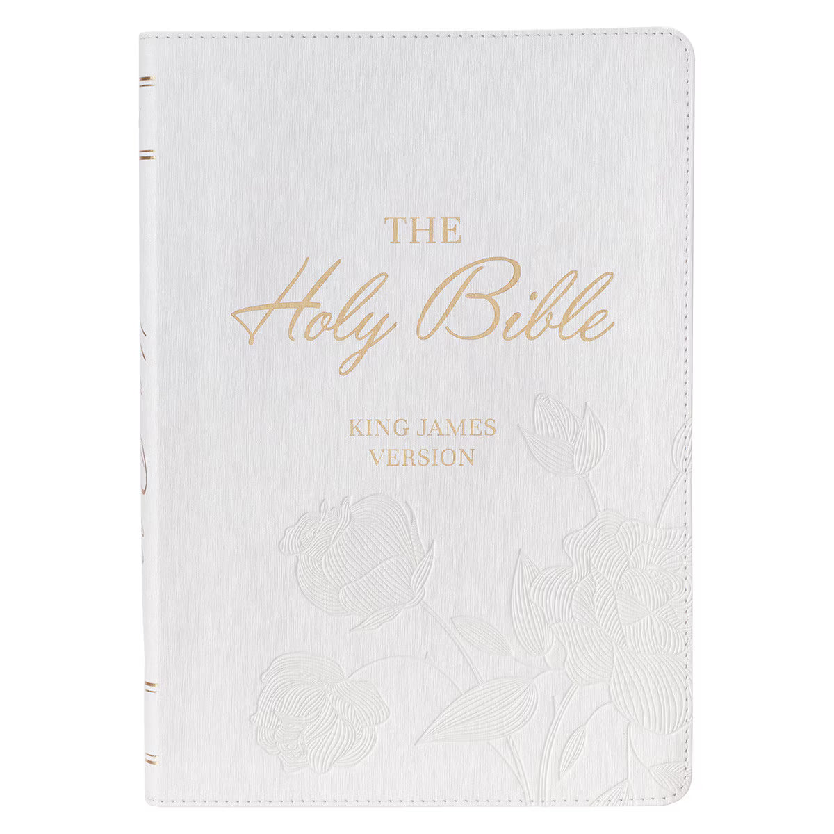 White Faux Leather Super Giant Print King James Version Bible with Thu ...