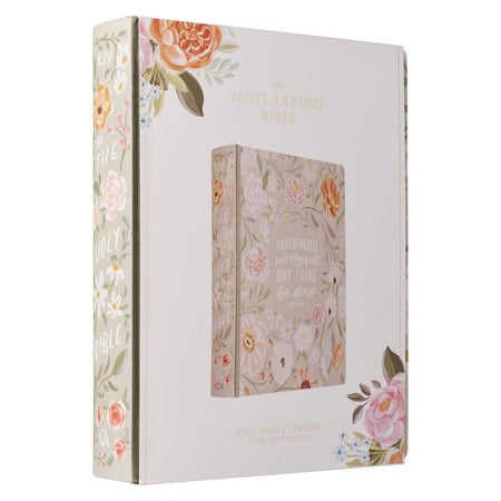 Sage Green Floral Hardcover Amelia Collection Large Print King James Version Note-taking Bible - Luke 22:42, product view 6