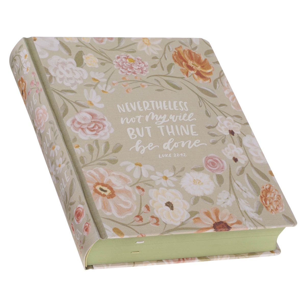 Sage Green Floral Hardcover Amelia Collection Large Print King James Version Note-taking Bible - Luke 22:42, product view 3