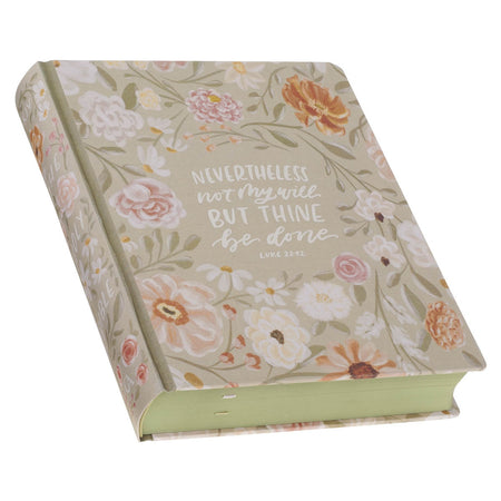 Sage Green Floral Hardcover Amelia Collection Large Print King James Version Note-taking Bible - Luke 22:42, product view 3