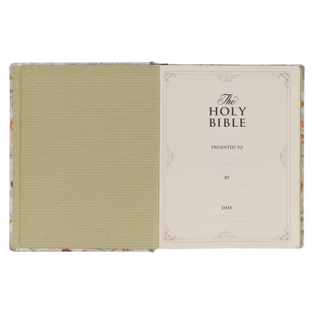 Sage Green Floral Hardcover Amelia Collection Large Print King James Version Note-taking Bible - Luke 22:42, product view 4