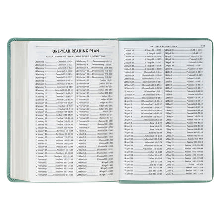 Teal Bloom Faux Leather Compact King James Version Bible by Christian Art Gifts, product view 4