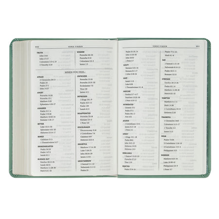 Teal Bloom Faux Leather Compact King James Version Bible by Christian Art Gifts, product view 5