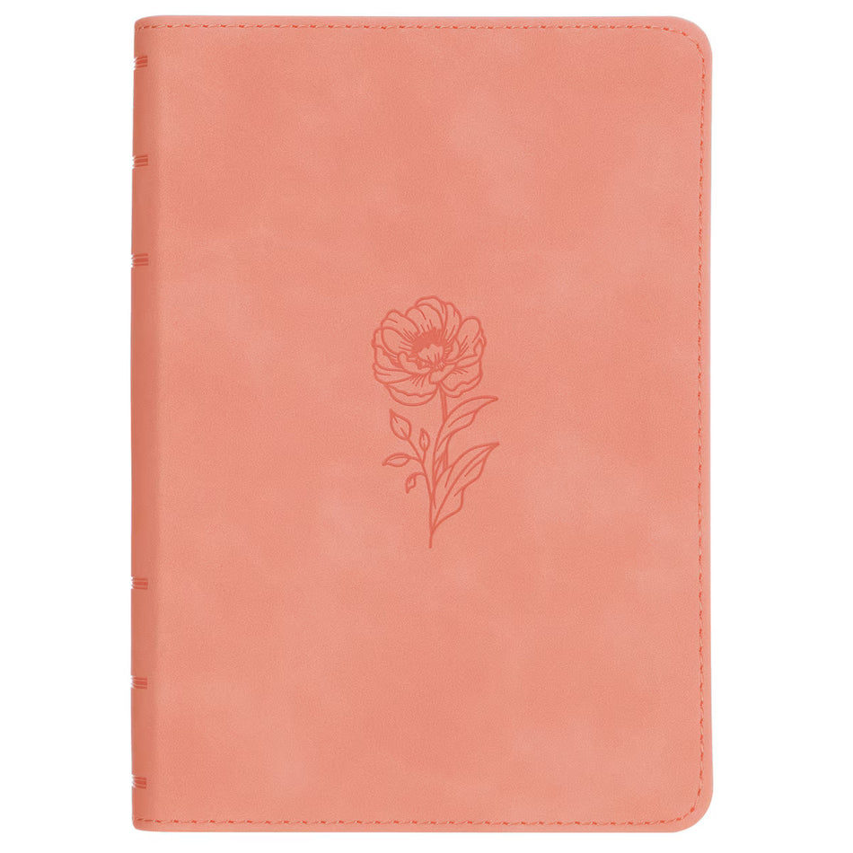 Floral Coral Dawn Faux Leather Large Print Compact King James Version Bible
