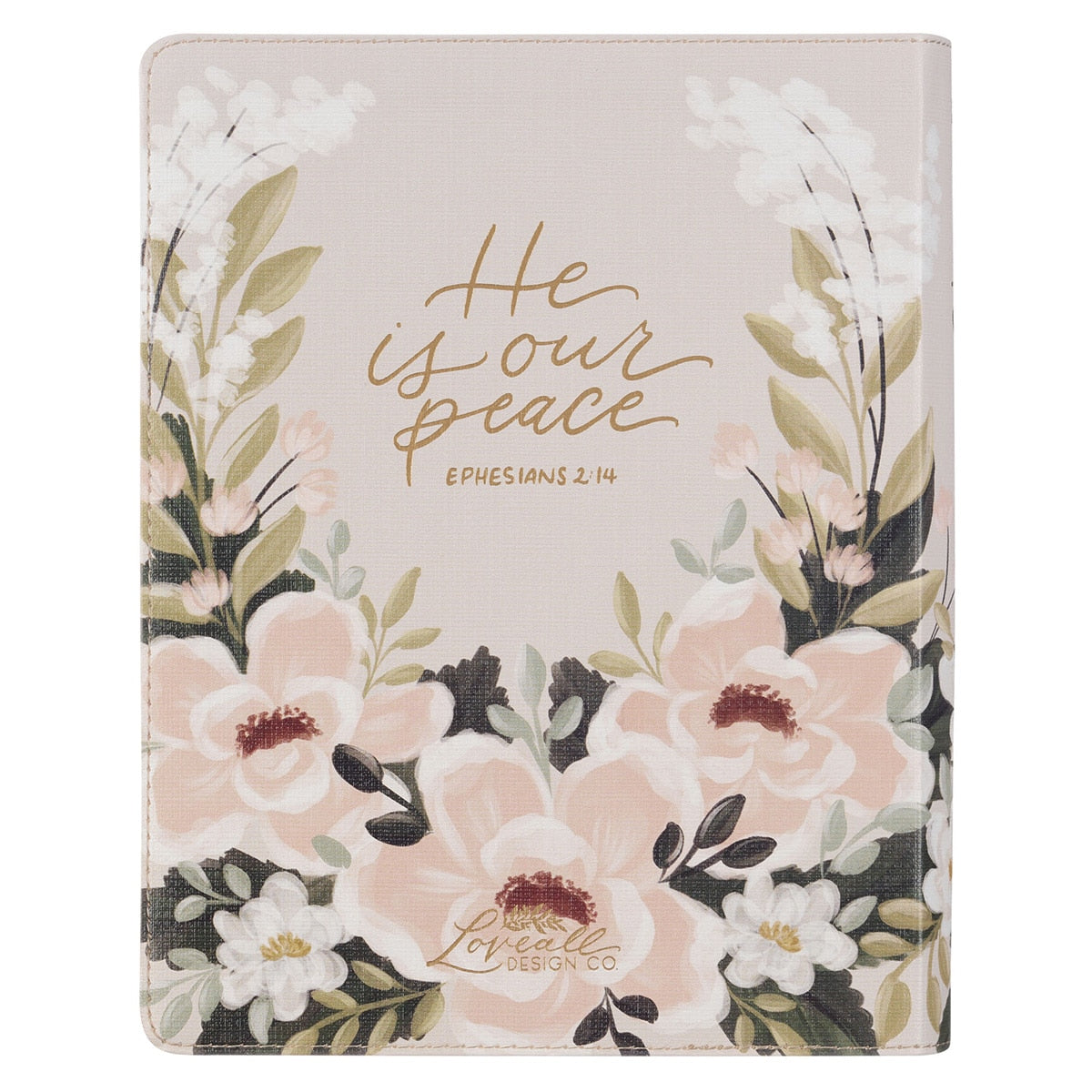 Cream Floral Faux Leather KJV Note-taking Bible - Psalm 91:4 by Christian Art Gifts, product view 2