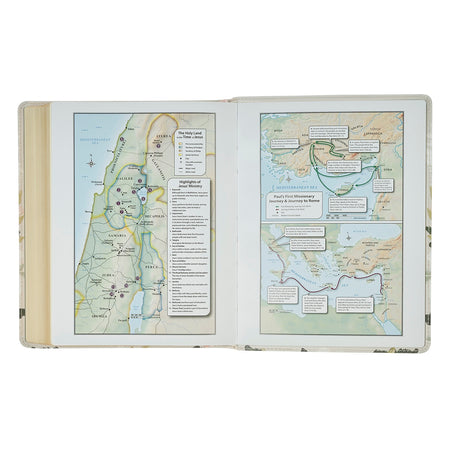 Cream Floral Faux Leather KJV Note-taking Bible - Psalm 91:4 by Christian Art Gifts, product view 5