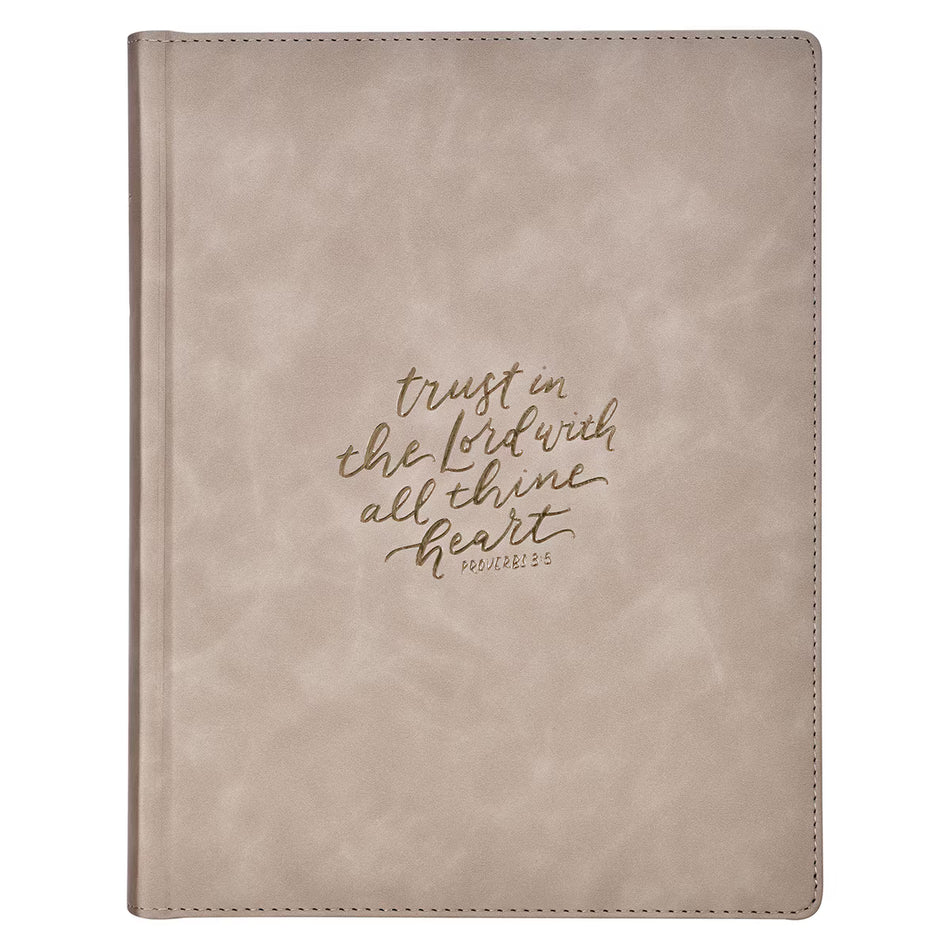 Trust Taupe Faux Leather Large Print King James Version Note-taking Bible - Proverbs 3:5
