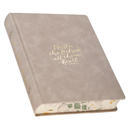 Trust Taupe Faux Leather Large Print King James Version Note-taking Bible - Proverbs 3:5, product view 2