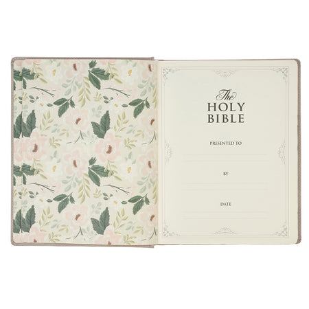 Trust Taupe Faux Leather Large Print King James Version Note-taking Bible - Proverbs 3:5, product view 3