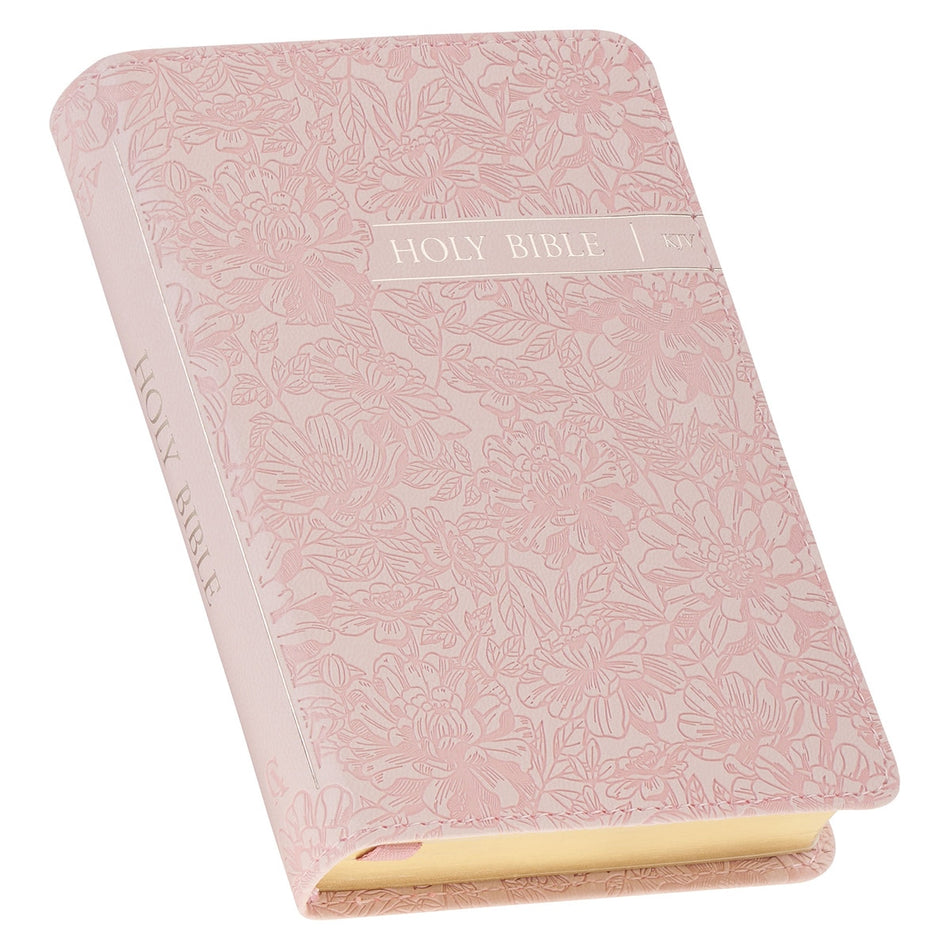 Blush Rose Faux Leather Floral King James Version Pocket Bible by Christian Art Gifts, product view 2