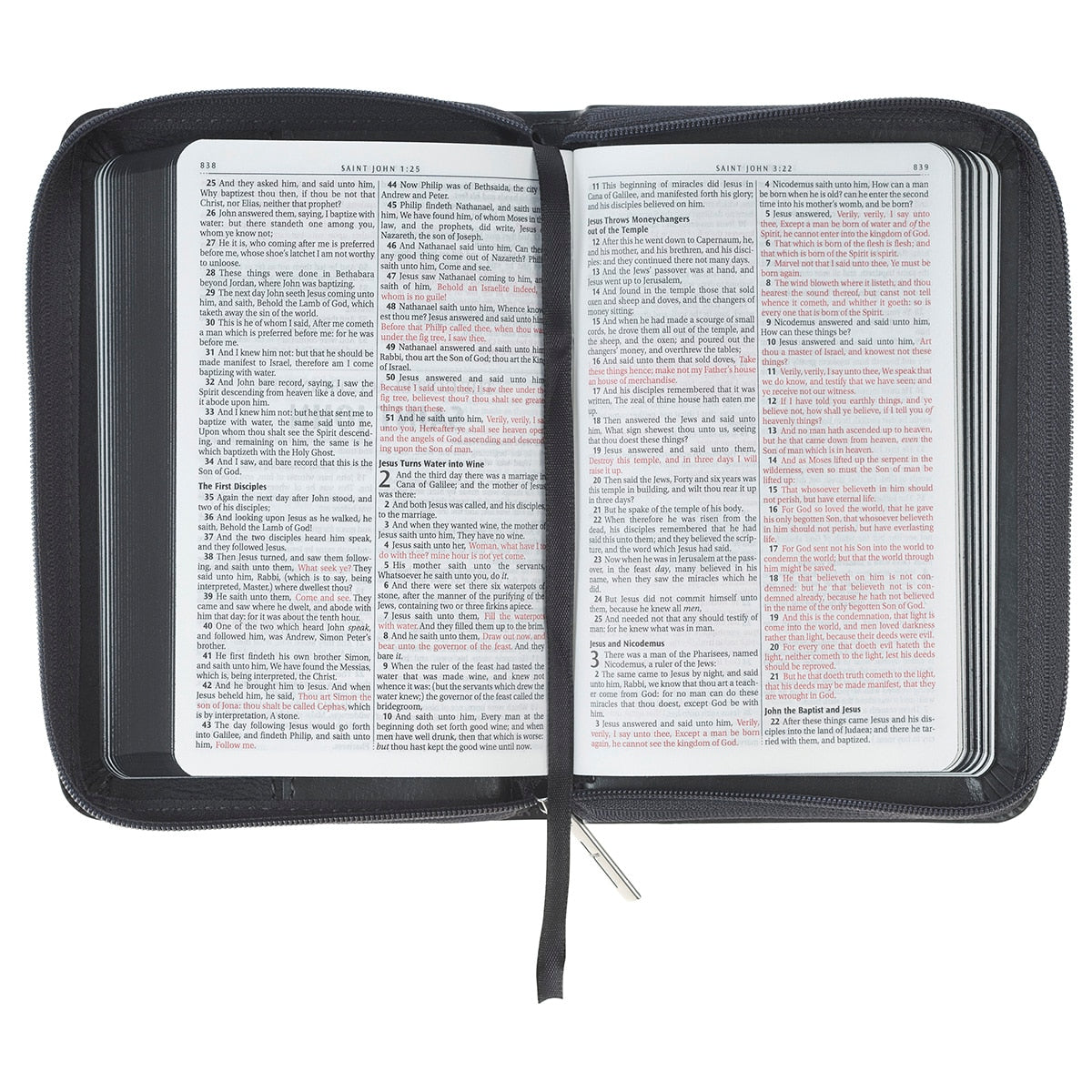 Gray Lion Faux Leather King James Version Pocket Bible with Zipper Closure by Christian Art Gifts, product view 4