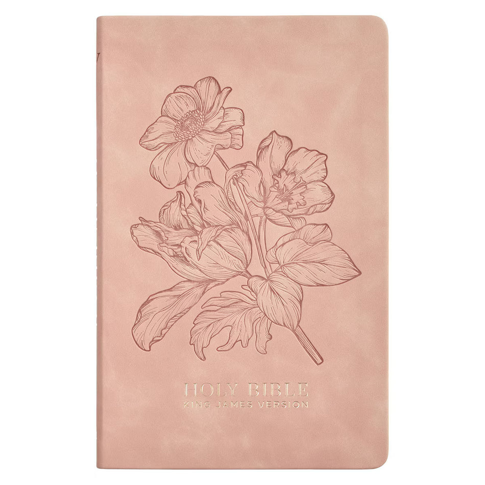 Dusty Pink Floral Faux Leather King James Version Gift Edition Bible