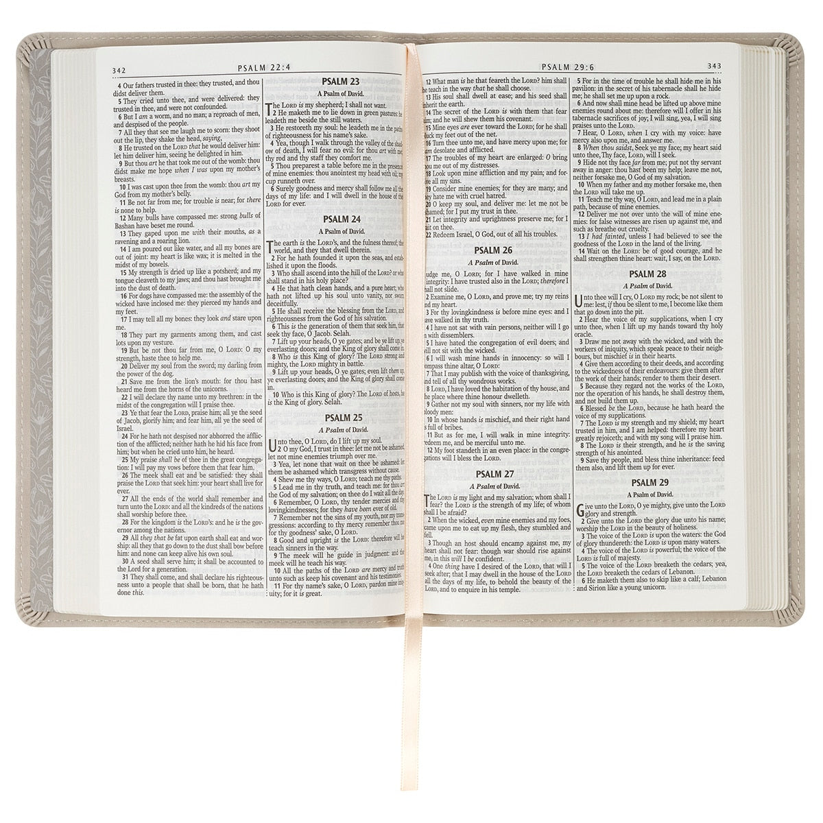 Taupe Floral Faux Leather King James Version Gift Edition Bible by Christian Art Gifts, product view 4