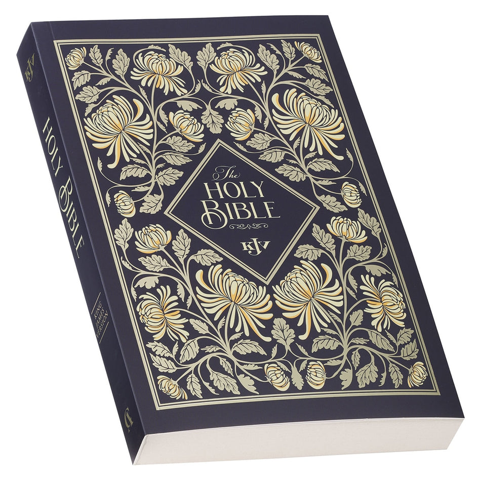 Midnight Floral Softcover King James Version Outreach Bible by Christian Art Gifts, product view 2