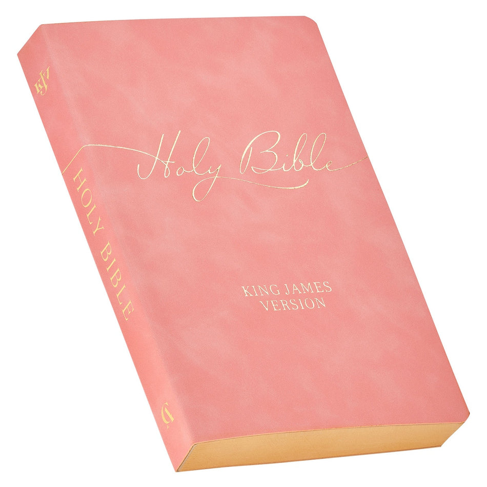 Marbled Coral Pink Faux Leather King James Version Gift Bible by Christian Art Gifts, product view 2