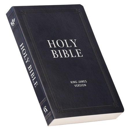 Black Faux Leather King James Version Gift Bible by Christian Art Gifts, product view 2