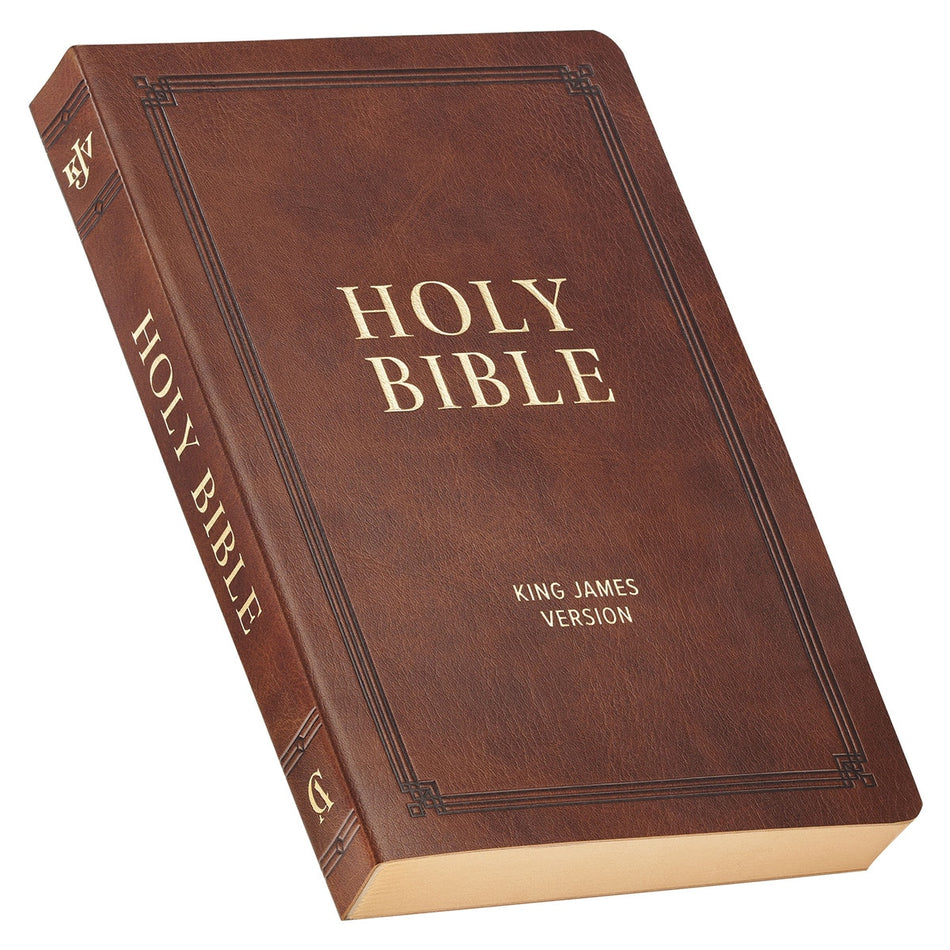 Chestnut Brown Faux Leather King James Version Gift Bible by Christian Art Gifts, product view 2