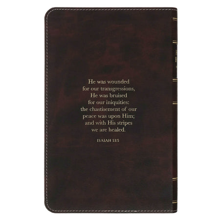 Espresso and Pink Faux Leather Giant Print King James Version Bible with Thumb Index by Christian Art Gifts, product view 2