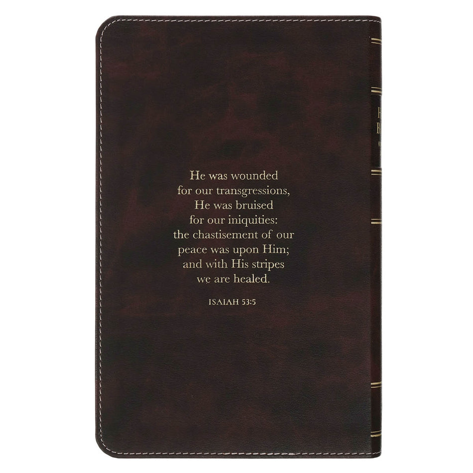 Espresso and Pink Faux Leather Giant Print King James Version Bible with Thumb Index by Christian Art Gifts, product view 2
