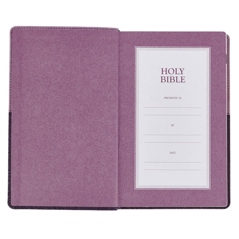Two-Tone Purple Giant Print Standard Size King James Version Bible by Christian Art Gifts, product view 2