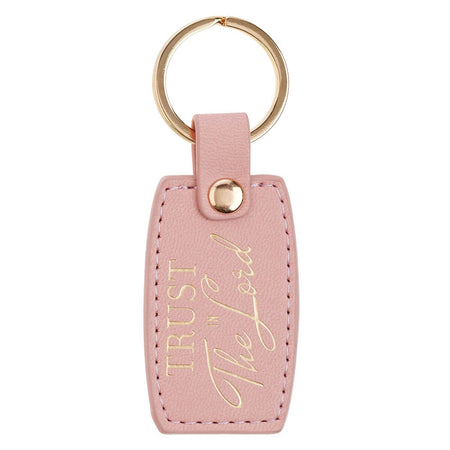 Trust in the Lord Pink Faux Leather Keychain - Proverbs 3:5 by Christian Art Gifts