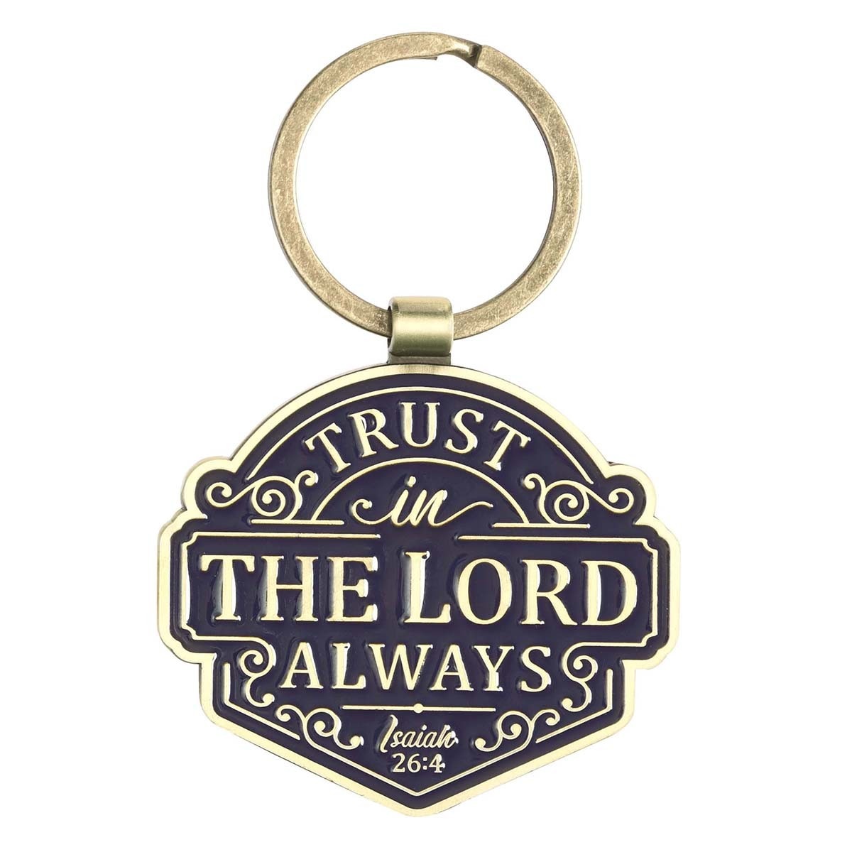 Trust in the LORD Always Key Ring in Gift Tin - Isaiah 26:4 by Christian Art Gifts