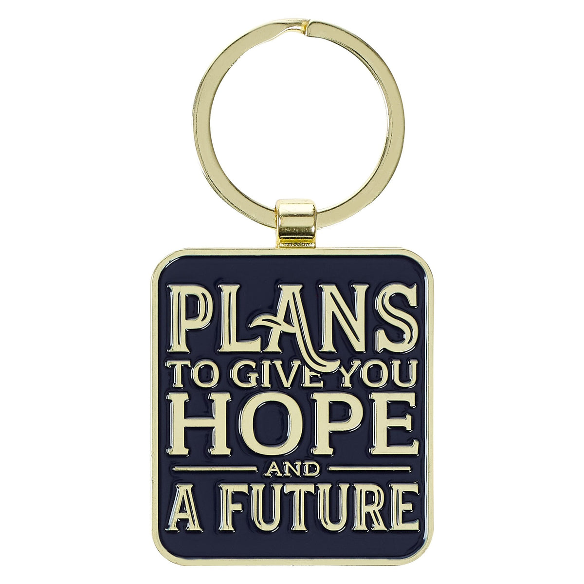 Plans to Give You Hope Epoxy-coated Metal Keychain - Jeremiah 29:11 by Christian Art Gifts