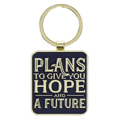 Plans to Give You Hope Epoxy-coated Metal Keychain - Jeremiah 29:11 by Christian Art Gifts