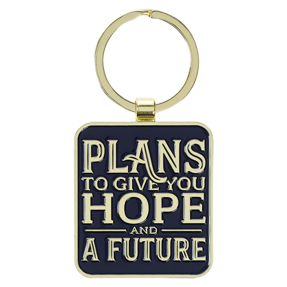Plans to Give You Hope Epoxy-coated Metal Keychain - Jeremiah 29:11 by Christian Art Gifts