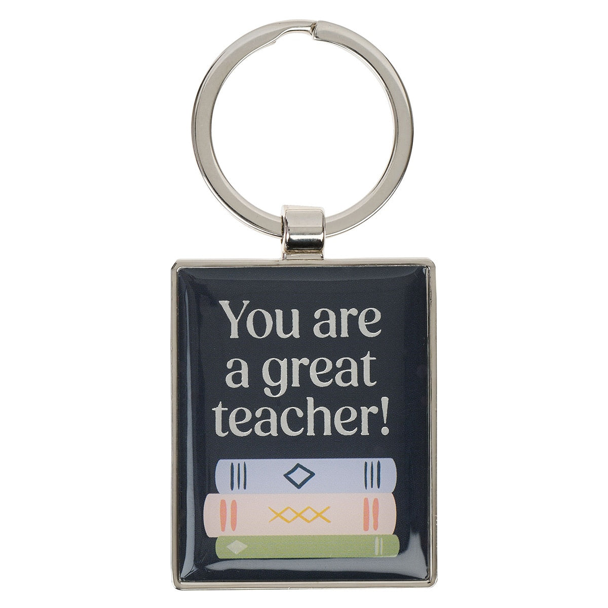 You Are A Great Teacher Blue Metal Keychain - Numbers 6:24 by Christian Art Gifts