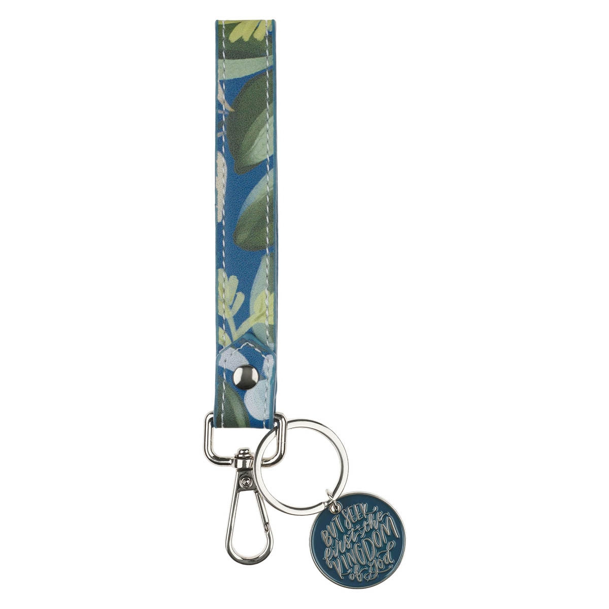 Seek the Kingdom Blue Wrist Strap Keychain - Matthew 6:33 by Christian Art Gifts