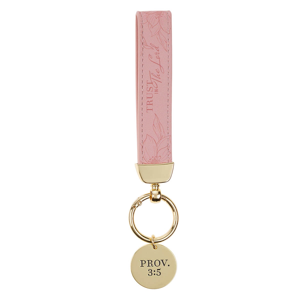 Trust in the Lord Pink Faux Leather Wristlet Keychain - Proverbs 3:5 by Christian Art Gifts