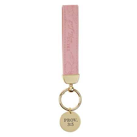 Trust in the Lord Pink Faux Leather Wristlet Keychain - Proverbs 3:5 by Christian Art Gifts