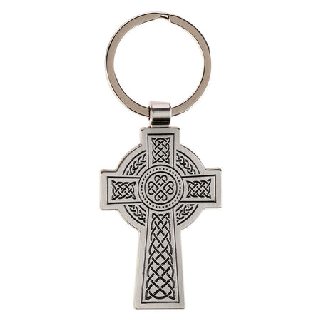 Faith Silver Celtic Cross Metal Keychain - Hebrews 1:11 by Christian Art Gifts
