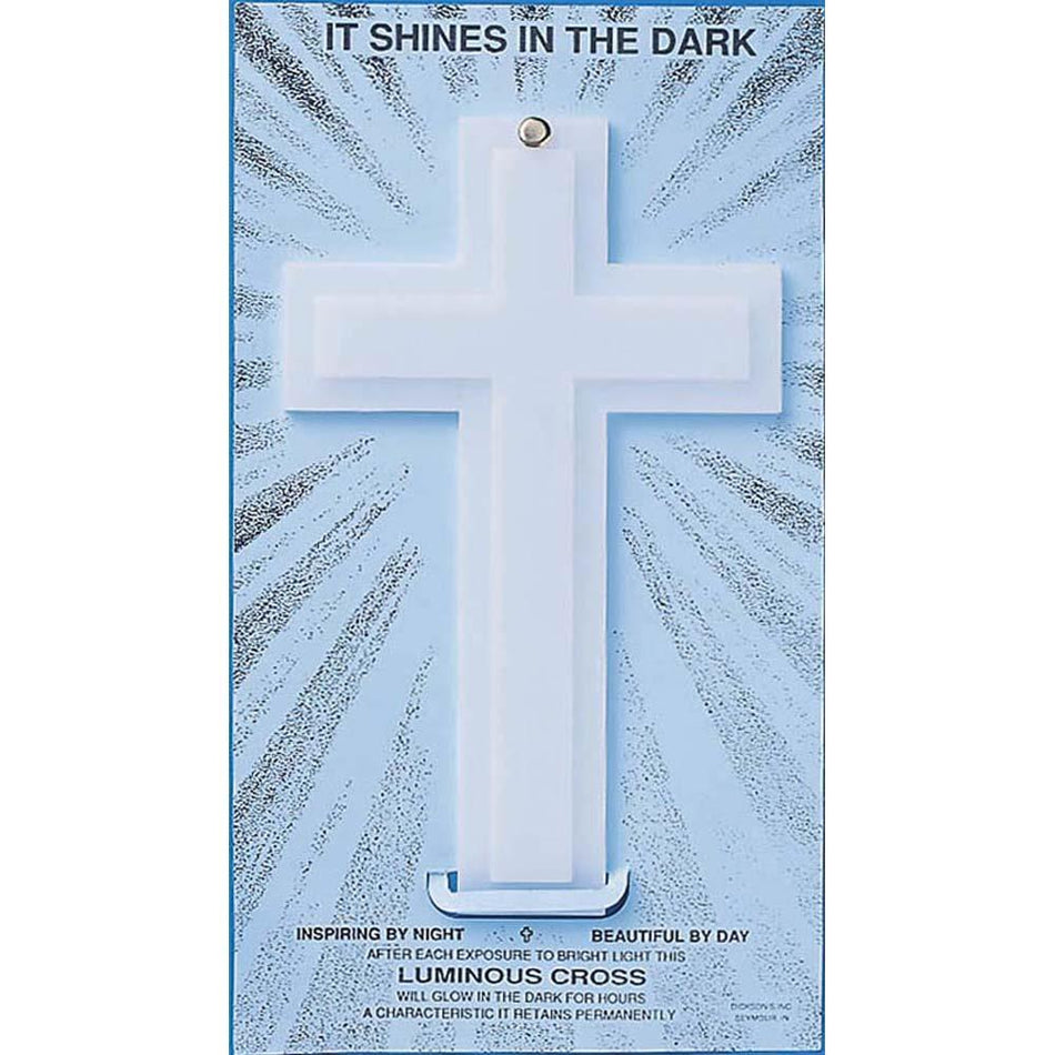 Large Luminous White Cross White 6 x 10 Plastic Glow in The Dark Wall Plaque by Dicksons
