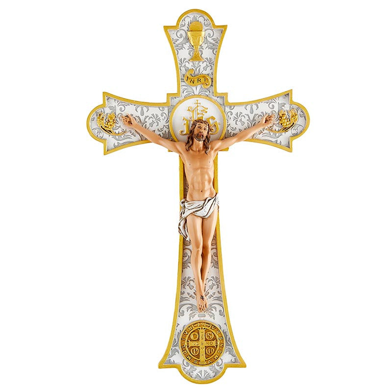 Holy Mass Wall Crucifix 8" H Plain