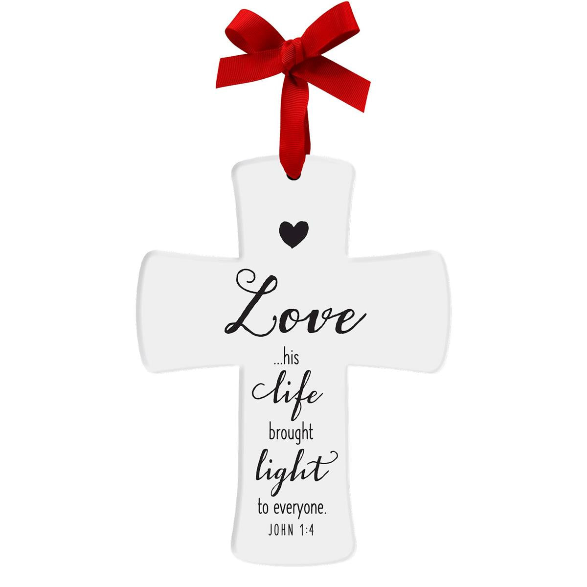Christmas Ornament Cross-Ceramic-Love by Dicksons