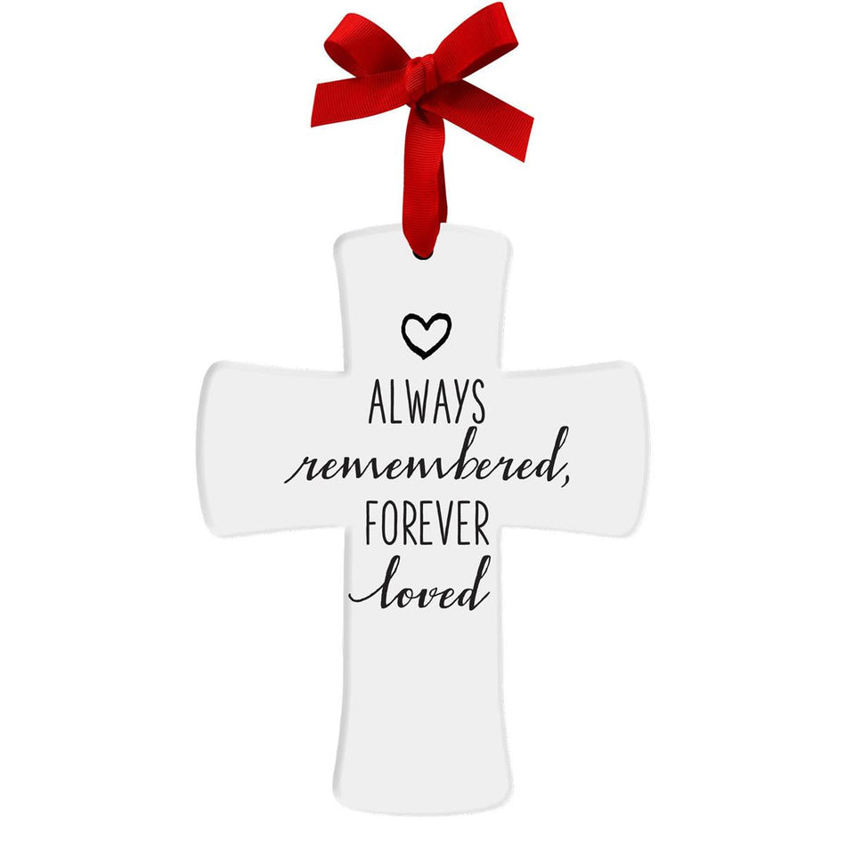 Christmas Ornament Cross-Ceramic-Always by Dicksons