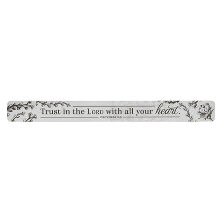 Trust in the Lord Monochrome Large Magnetic Strip - Proverbs 3:5 by Christian Art Gifts